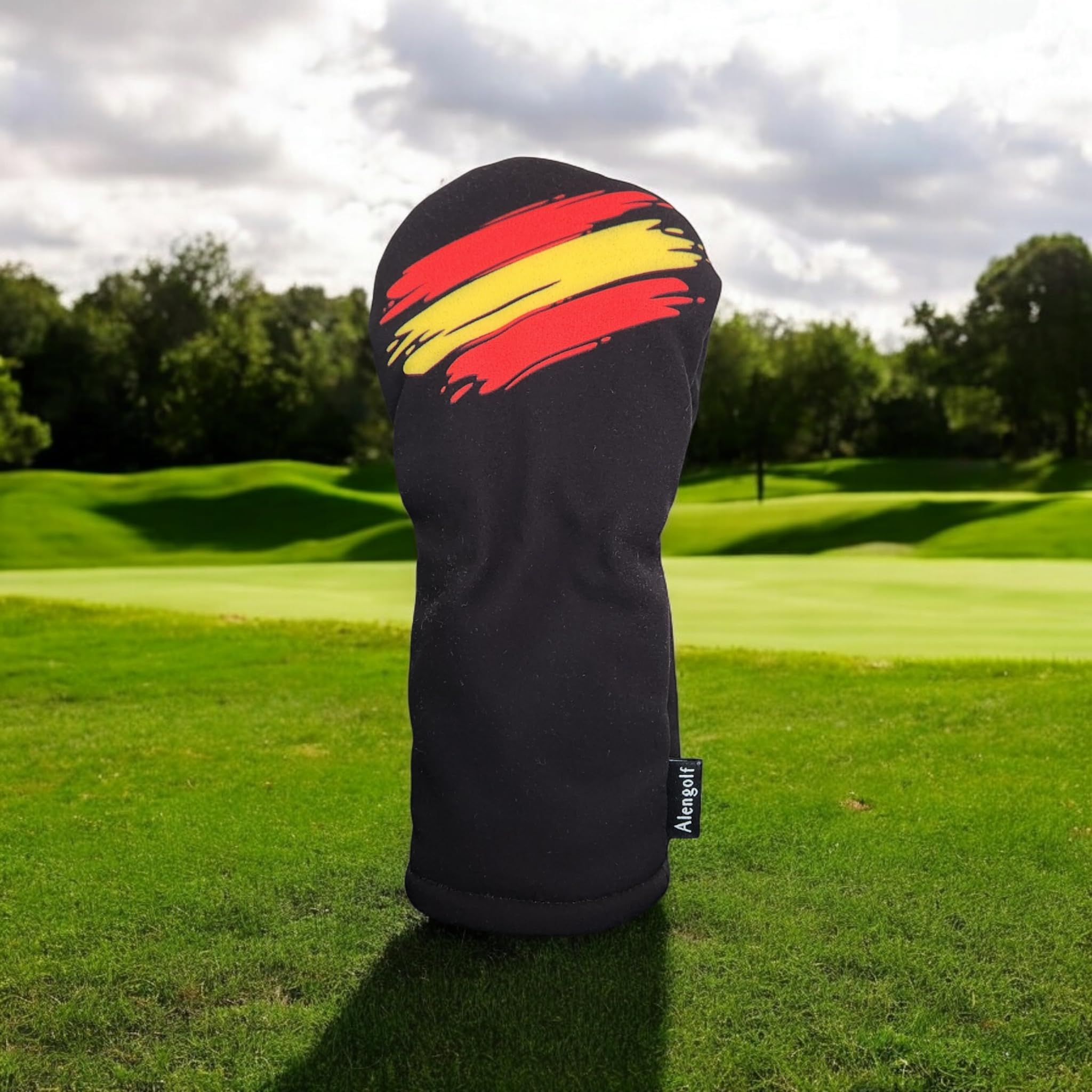 Funda Golf Impermeable para Madera Estilo Bandera España Negro