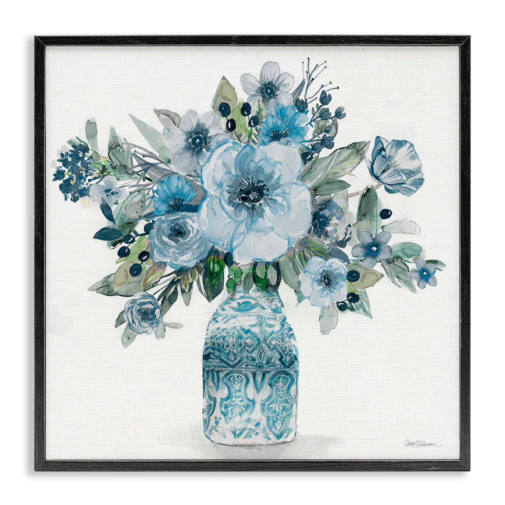 'Pastel Blue Botanical Bouquet'| Framed Giclee Art