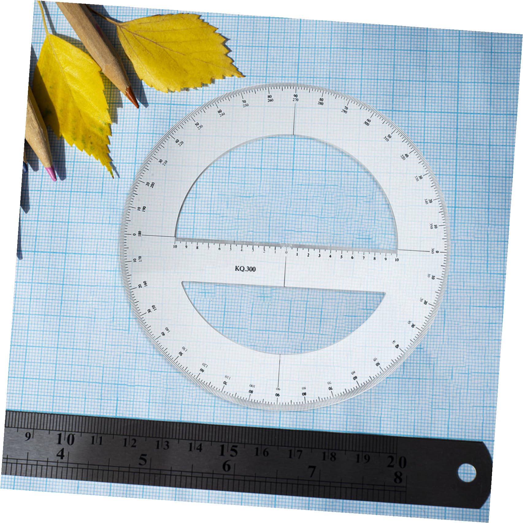 HOMSFOU 4piezas Transportadores de Grados Transparentes Herramienta de Medición para Matemáticas y Dibujo para Uso Escolar y Oficina