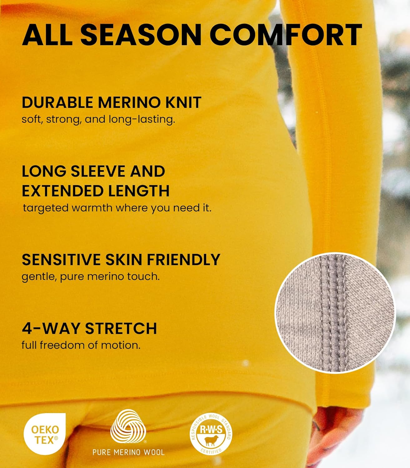 merino wool base layer women set folded compact in a travel bag - merino wool base layer women set