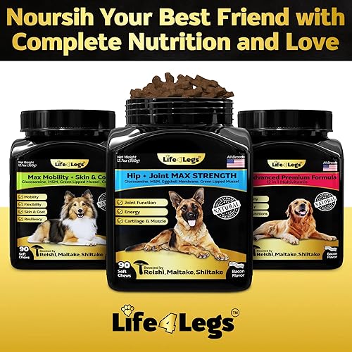 Miniatura 7 de Soft Chews Suplemento de cadera y articulaciones para perros - Golosinas para aliviar el dolor en las articulaciones del perro - Glucosamina,