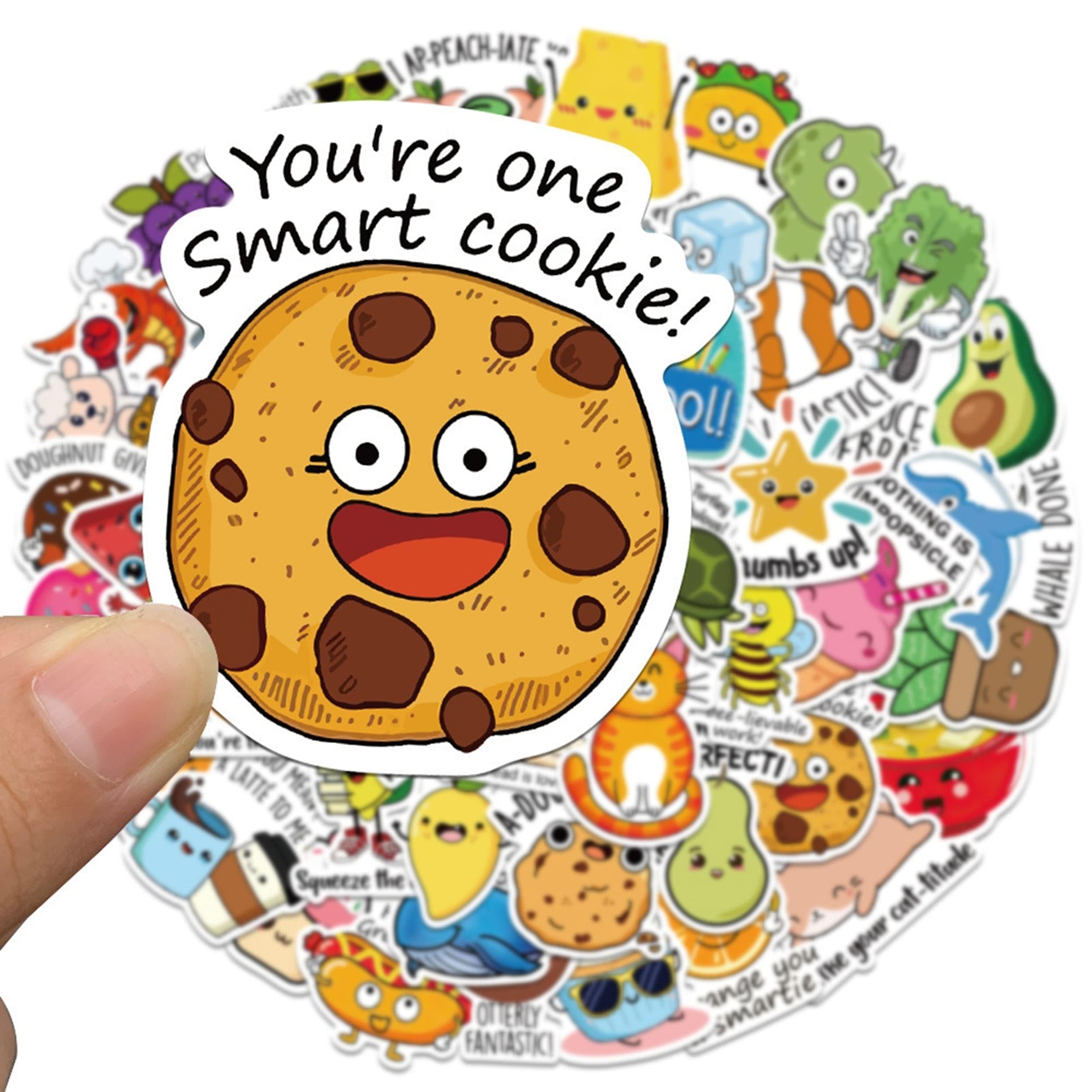 50PCS Punny Motivational Reward Stickers, Fun Funny Cute Bulk Stickers for Kids Classroom Adults, Waterproof Vinyl Decals for Water Bottle Laptop Planner Book Scrapbook, Teacher Prizes, Small Business
