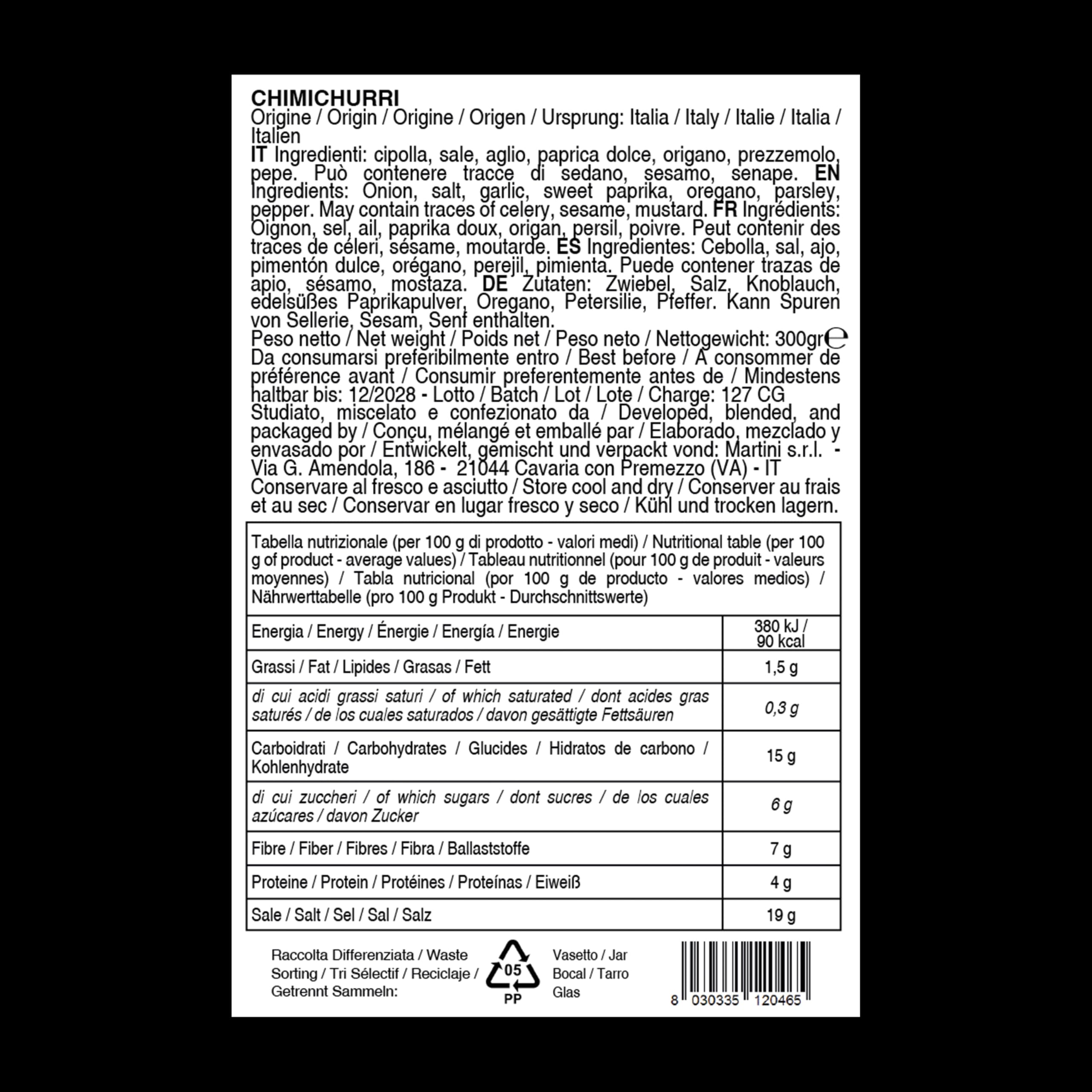 Chimichurri Rub Bembo 300 g - Per Asado, Maminha, Picanha, Pesce e Verdure – Porta il Tuo Barbecue ad un Nuovo Livello - La Miscela Regina del Churrasco - (Chimichurri 300 g)