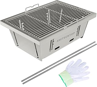 卓上コンロ 七輪 BBQ 製品サイズ IGTテーブル対応 調整可能な炉内燃焼カーボンプレートの高さ ステンレス製 折りたたみ収納 収納袋付き