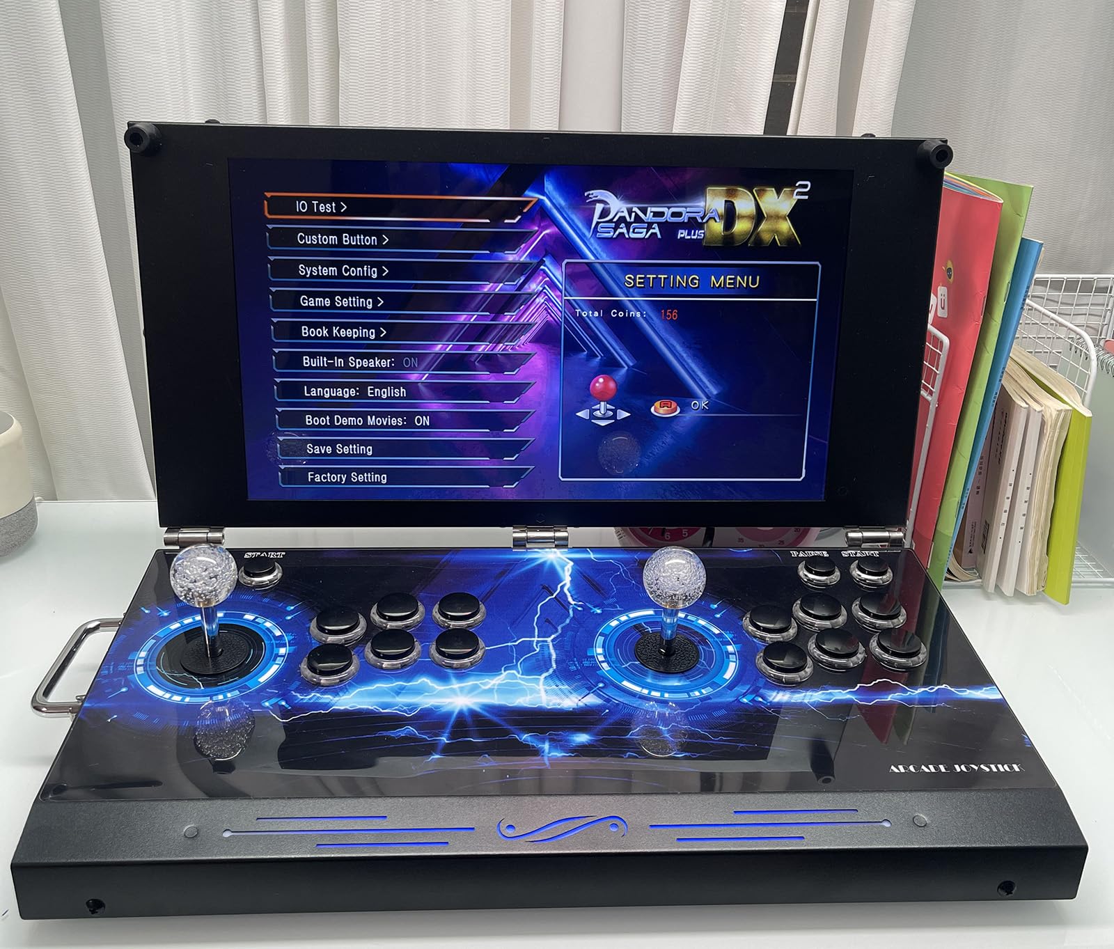 Console de jeu d'arcade portable 30 000 en 1 écran HD 17,5 pouces double joueurs Pandoras Box 80S, machine de jeu vidéo rétro recherche/cache/enregistrement/chargement/pause de jeux