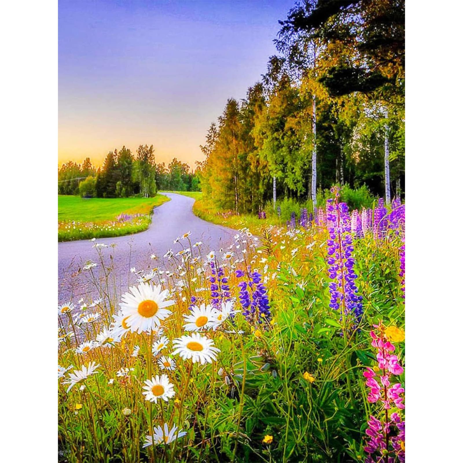 YIYUE Diamond Painting Kits, Adult Digital DIY 5D Round Full Diamond Flower Landscape Mosaic Embroidery Cross Stitch Kit Wall Painting Home Decoration Gift 12x16 inch, No.10