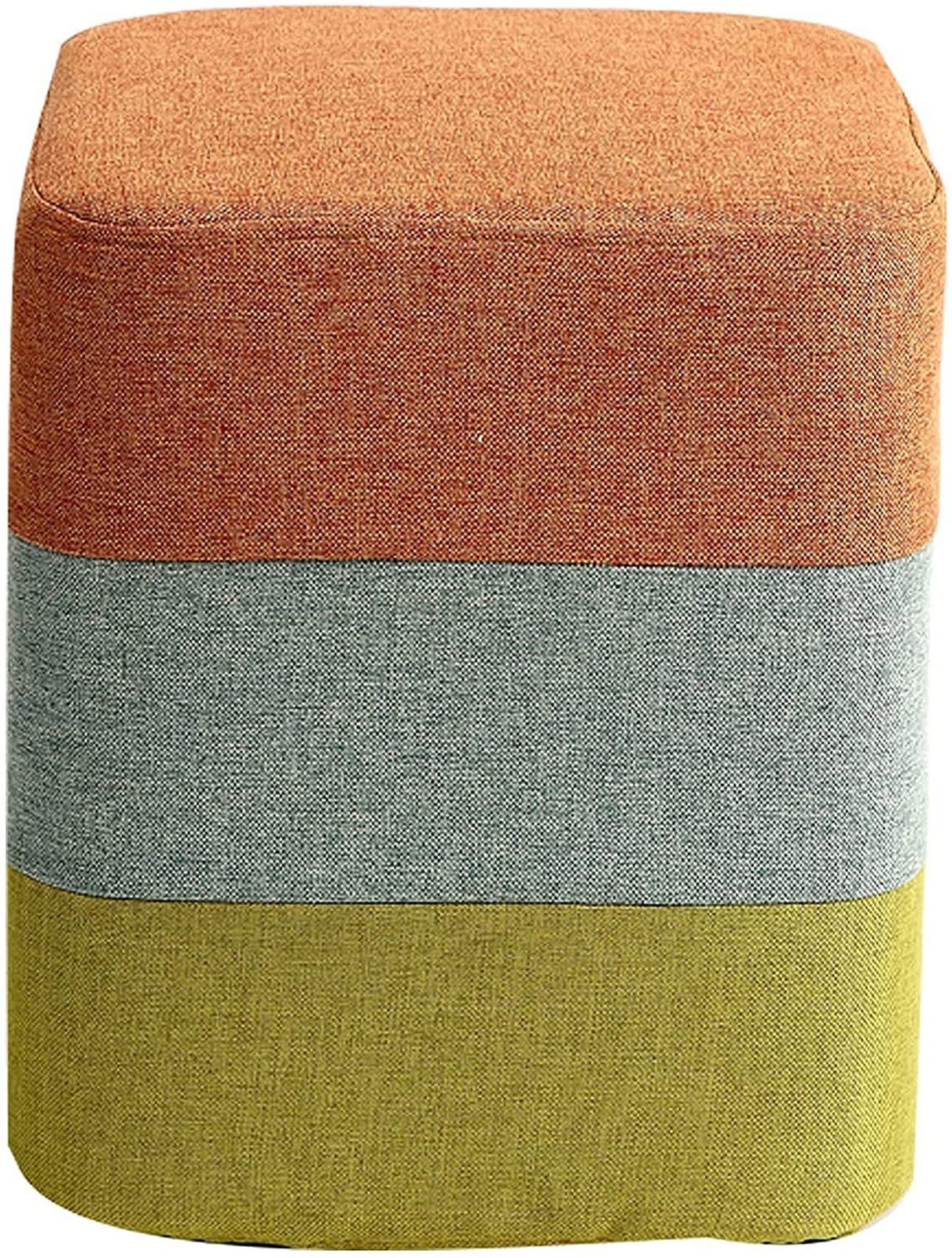 Repose-pieds ottoman en bois avec siège carré rembourré couleur or