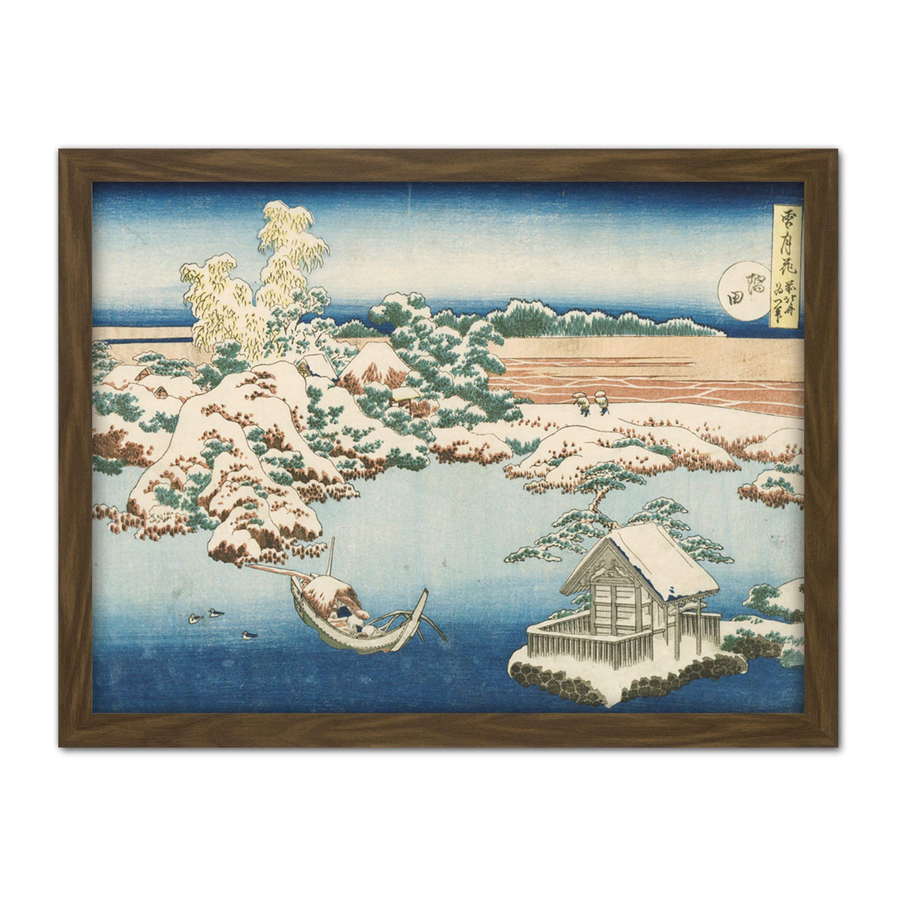 Artery8 Hokusai The Sumida River In Snow Japanese Painting Artwork Framed Wall Art Print 18X24 Inch