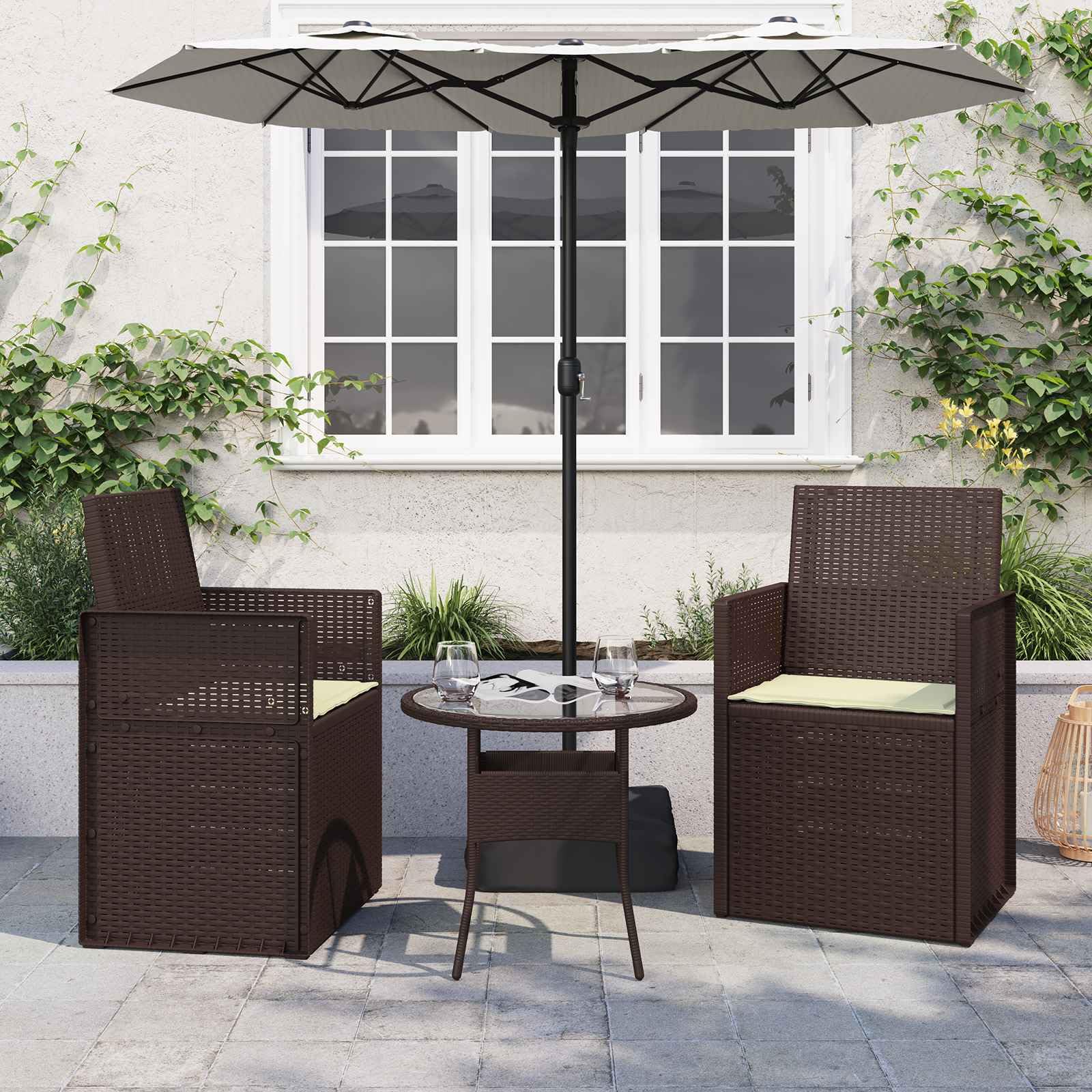 2 cojines color crema, 47 x 36 x 2 cm, poliéster, resistente a la intemperie, para jardín, terraza, balcón, oficina, ergonómico, con funda antideslizante y elevador de asiento para coxis