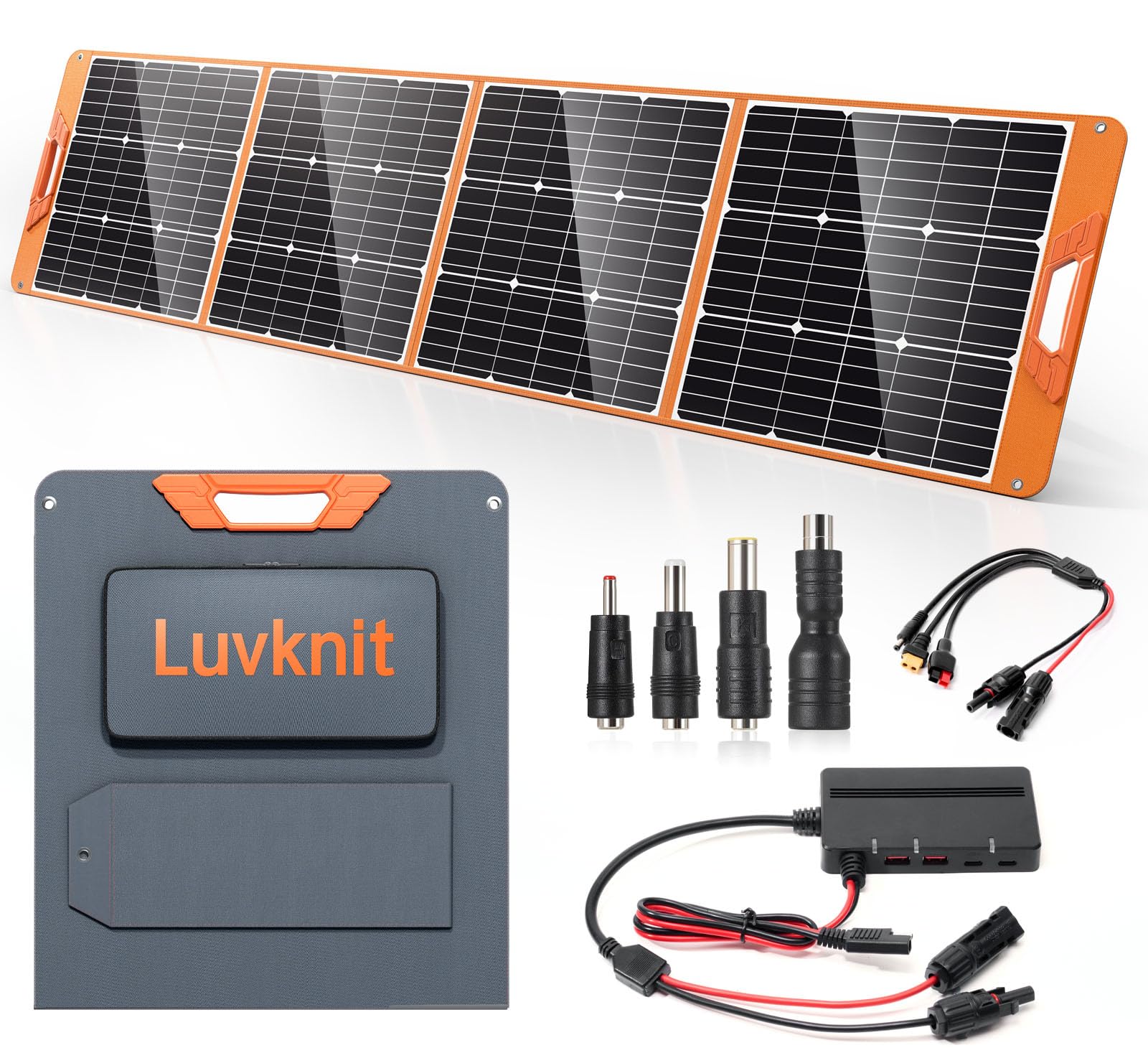 Upgraded 200W Portable Solar Panel for Power Station Generator, 18V Foldable Waterproof IP65 Solar Cell Charger with Adjustable Kickstand and MC-4 Cable for Laptop Outdoor Camping Boat Lawn RV Trip