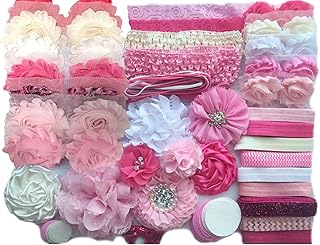 Bowtique Emilee Baby Shower Headband Kit Makes Over 30 Headbands, Baby Shower Headband Station, DIY Baby Headband Kit - Pretty in Pink
