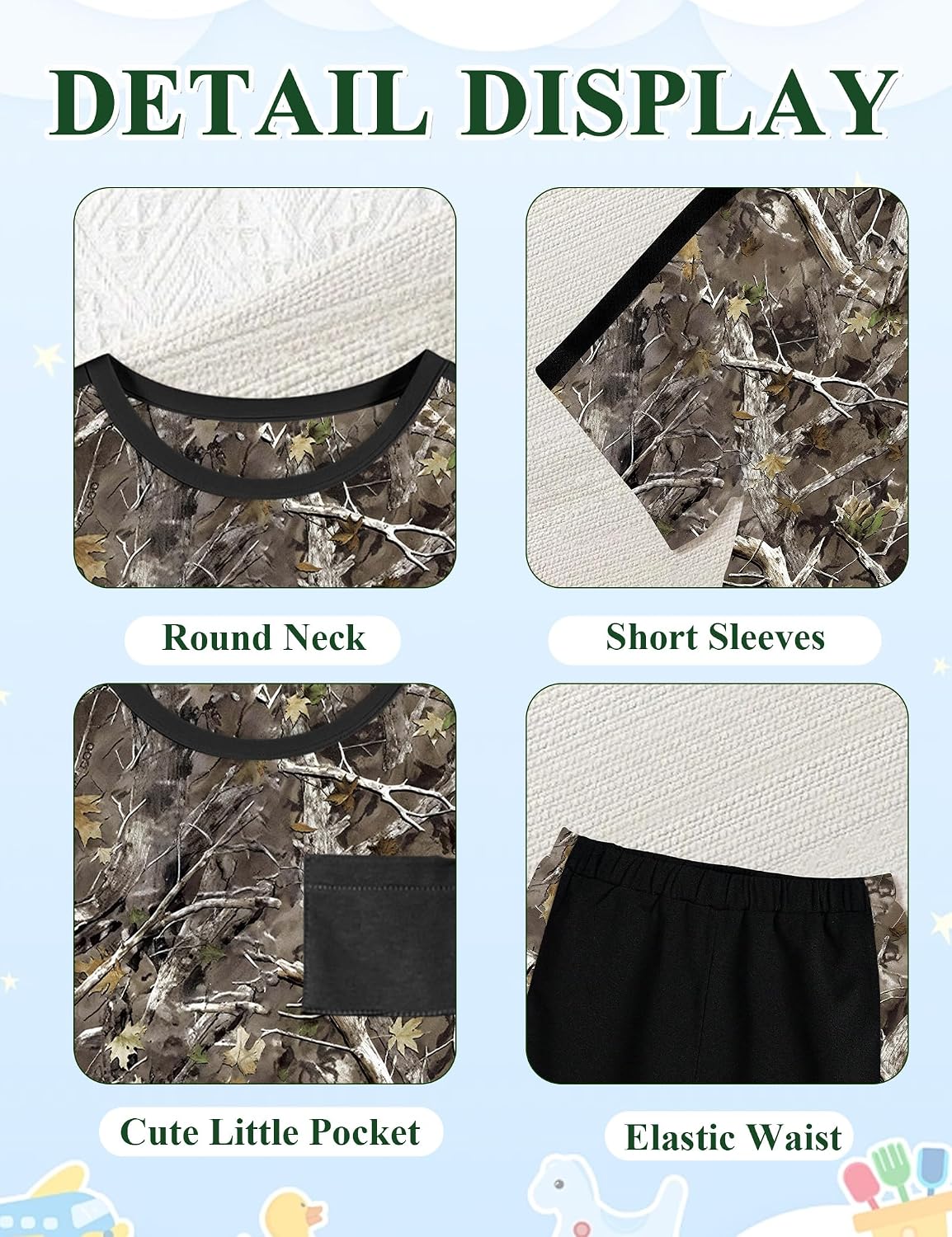 Boys Clothes 2 Piece Camo Short Sleeve T-shirt and Shorts Sets Kids Clothes Boys Summer Outfits 5-12Y