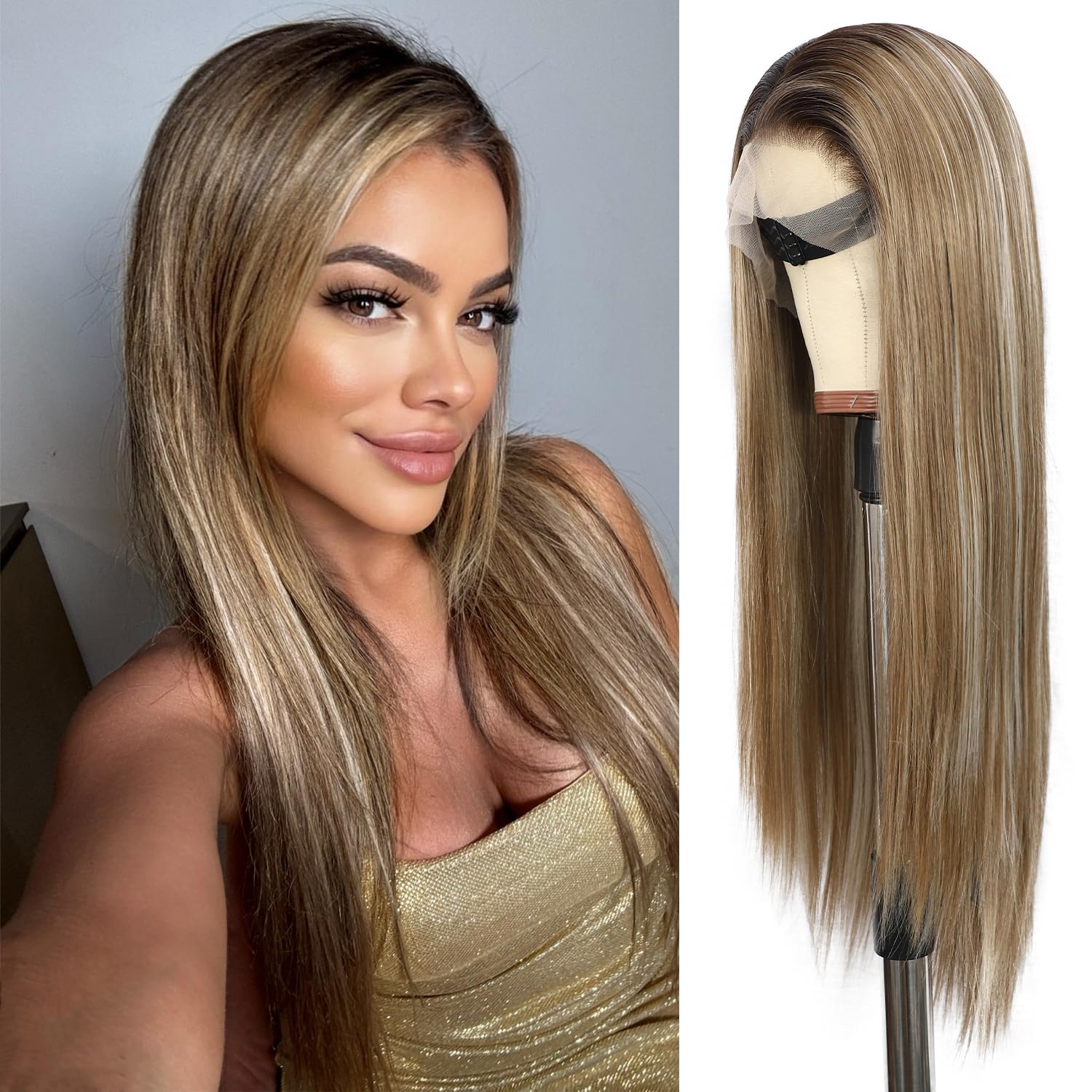 SOMIARIK Brown Lace Front Wig