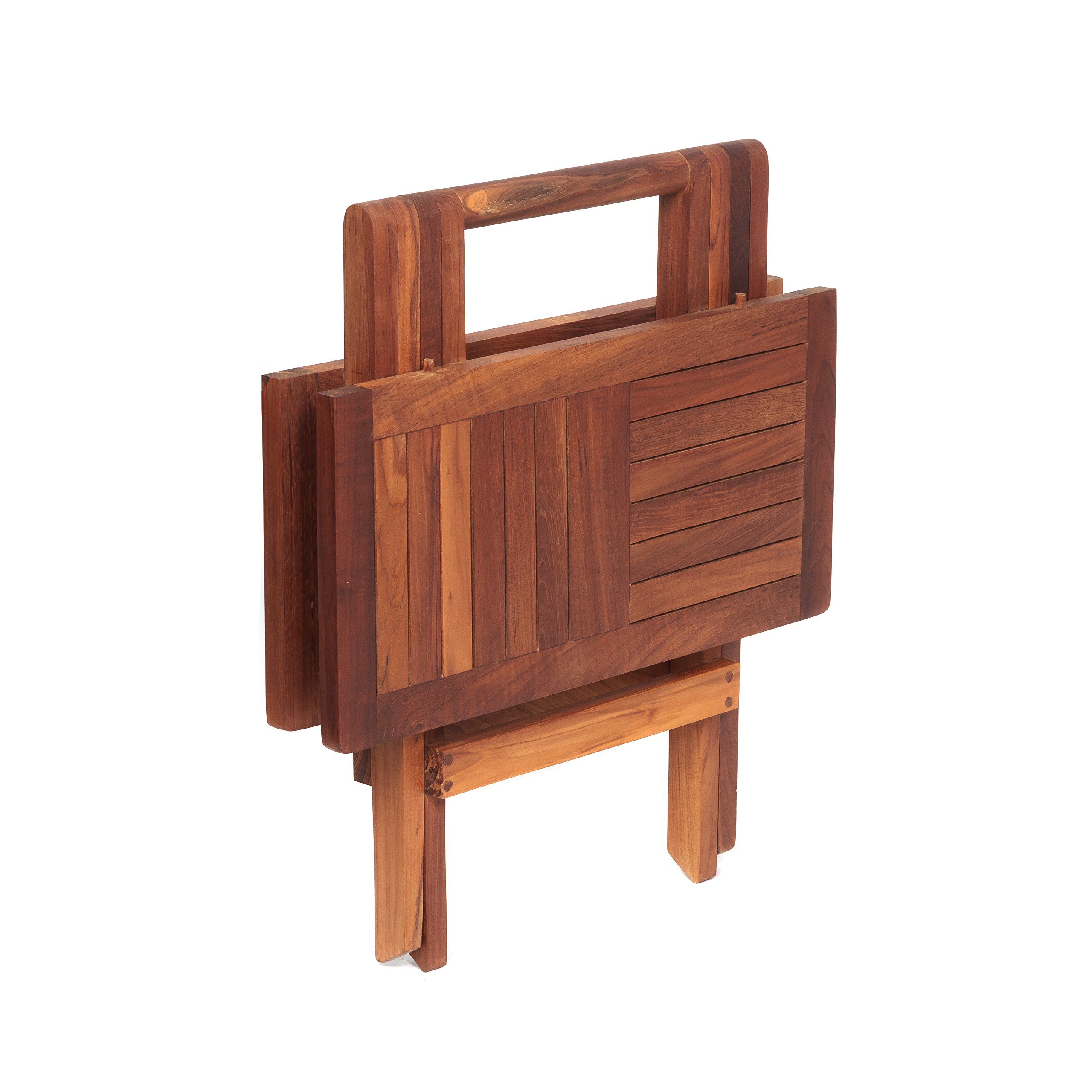 AsinoX TEK.602 Table Pliante, en Teck, Marron, 50 x 50 x 50 cm