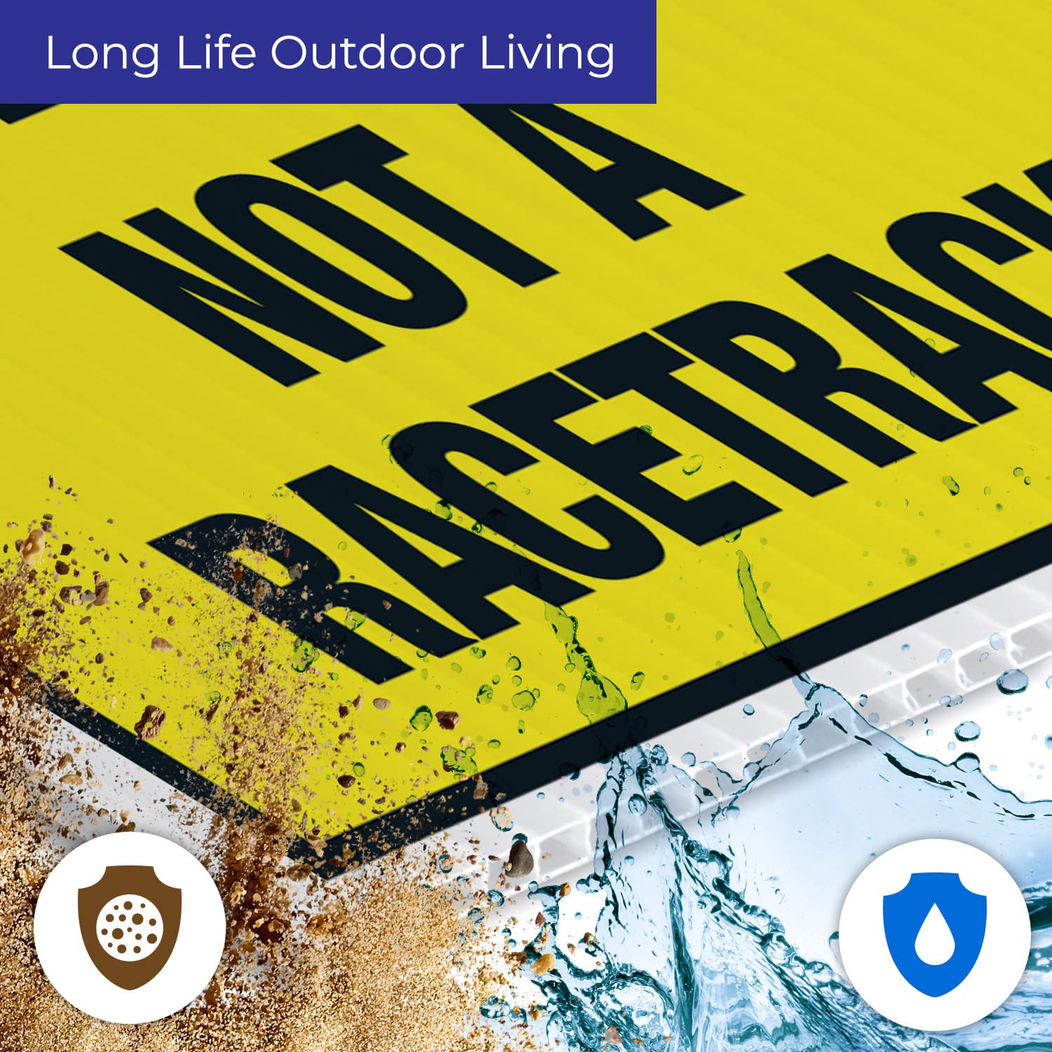 Slow This Is A Neighborhood Not A Racetrack Sign - 18x12 Inch Metal Reflective Outdoor Sign, 2 Pack - View #2