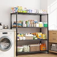 Vista 7 de REIBII 35.5" W Wire Shelving Storage Shelves Metal Shelves Heavy Duty Shelving, Adjustable Garage Storage Wire Shelf Pantry Shelves for Kitchen