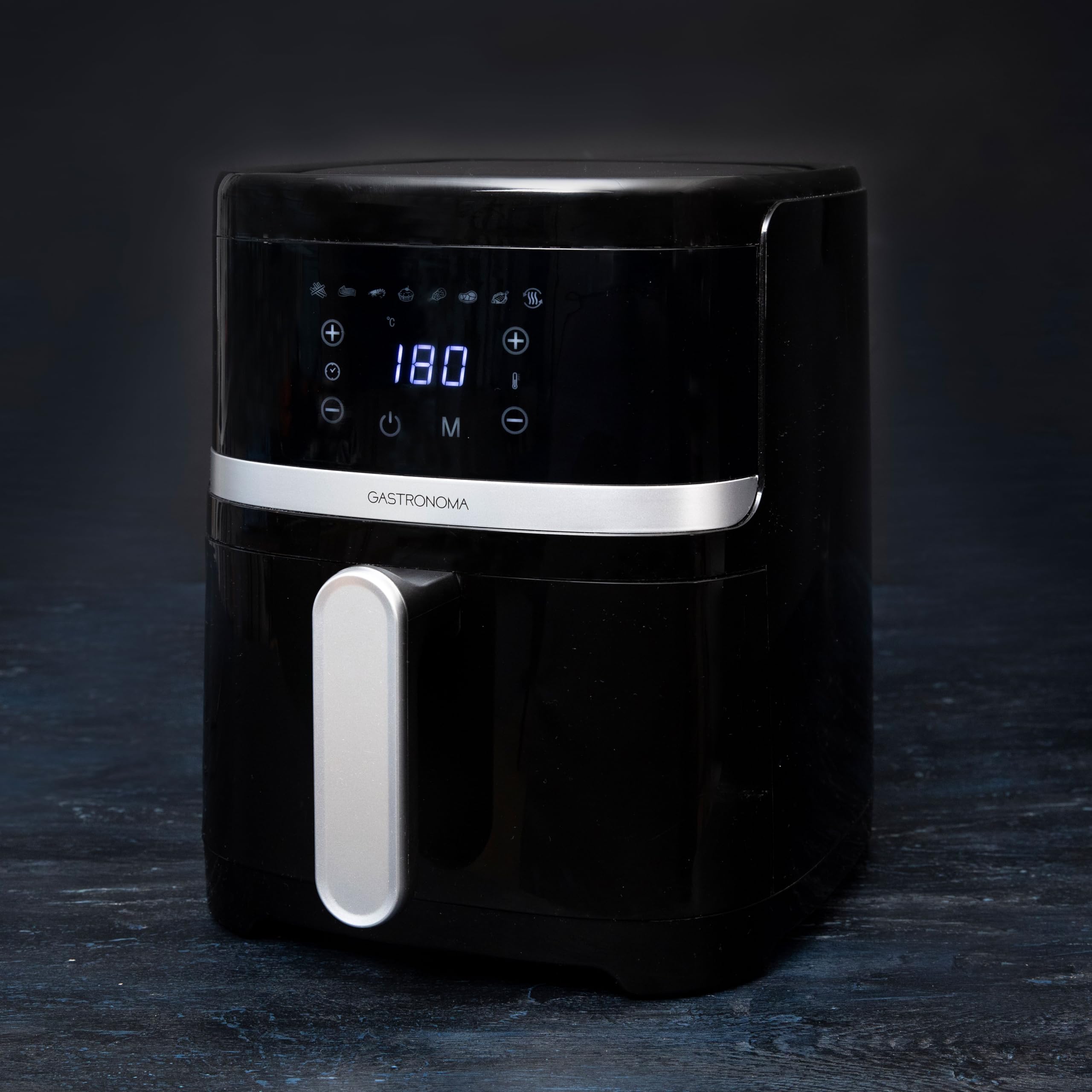 Gastronoma 18290005 Airfryer Gastronoma 18290005 - Airfryer con una capacidad de 4,2 litros, pantalla táctil digital y protección contra sobrecalentamiento - Negro/Plata