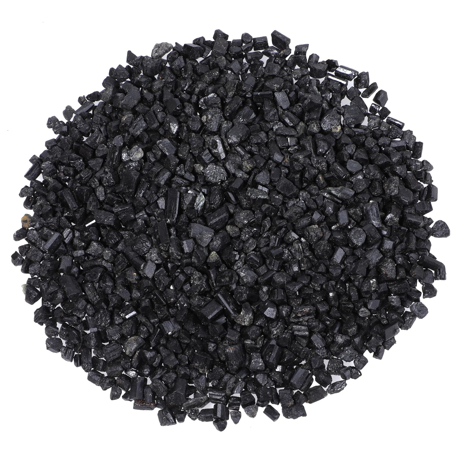 dssmboom 1 Pound Tumbled Chips Crushed Stone for Jewelry Making, Black Tourmaline Crystal Stone for Home Decoration, Vase Filler, 0.2
