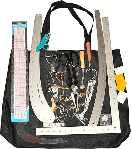 Kit de fabricación de patrones SP1, curva francesa, tijeras, muescas, reglas de aluminio - IDS International Design Supplies KIT