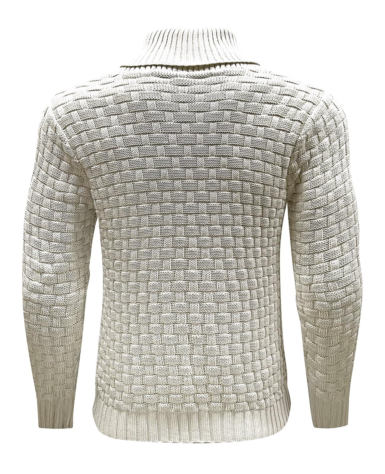 Homme Pull à Col Roulé Pulls Basique Slim Fit Chaud en Maille Sweat Chaud Col de Pull-Over à Deux Boutons pour Hommes