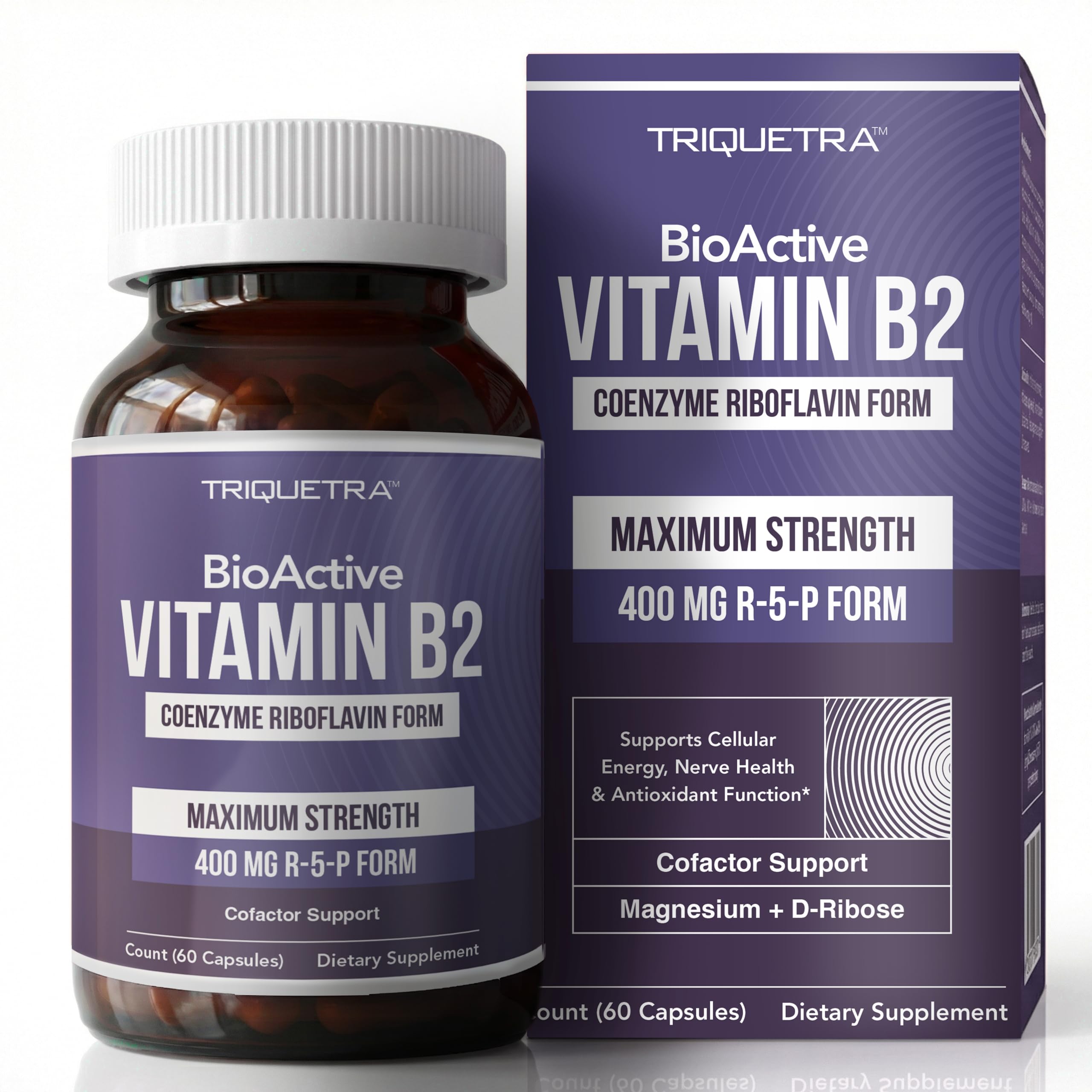 Vitamin B2 400mg, Active R-5-P with Magnesium Bisglycinate & D-Ribose