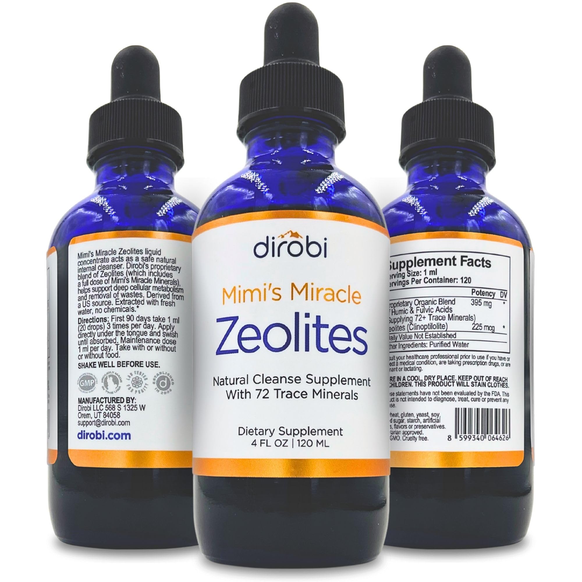 Mimi's Miracle Zeolites: Heavy Metal Detox Zeolite Supplement Drops with 70 Trace Minerals for Adults & Kids - Supports Cell Restoration, Immune & Digestive Tract Health (4 oz Bottle, 60 Day Supply)
