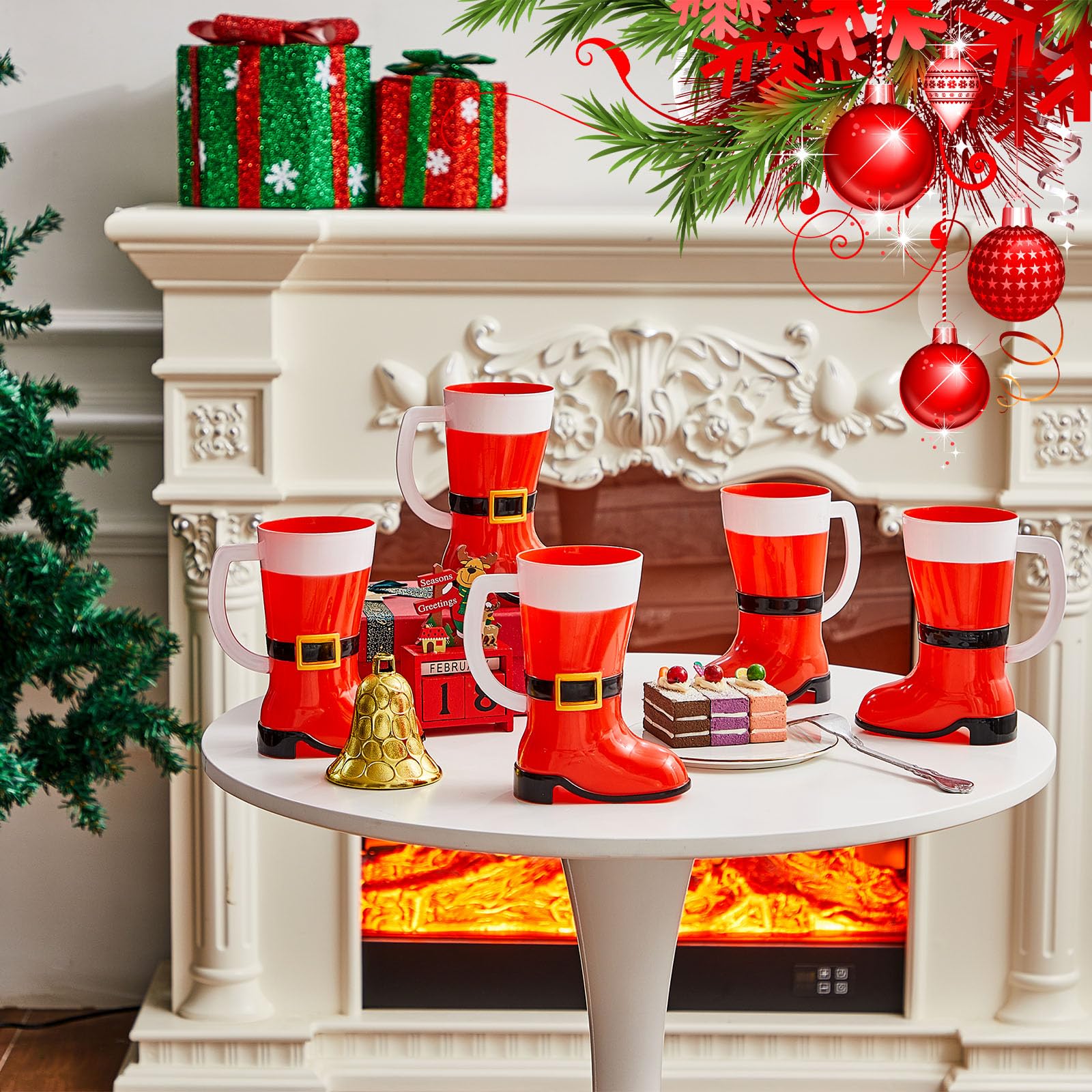 Maxcheck Canecas de Natal, 6 peças, caneca de café de Natal, copos