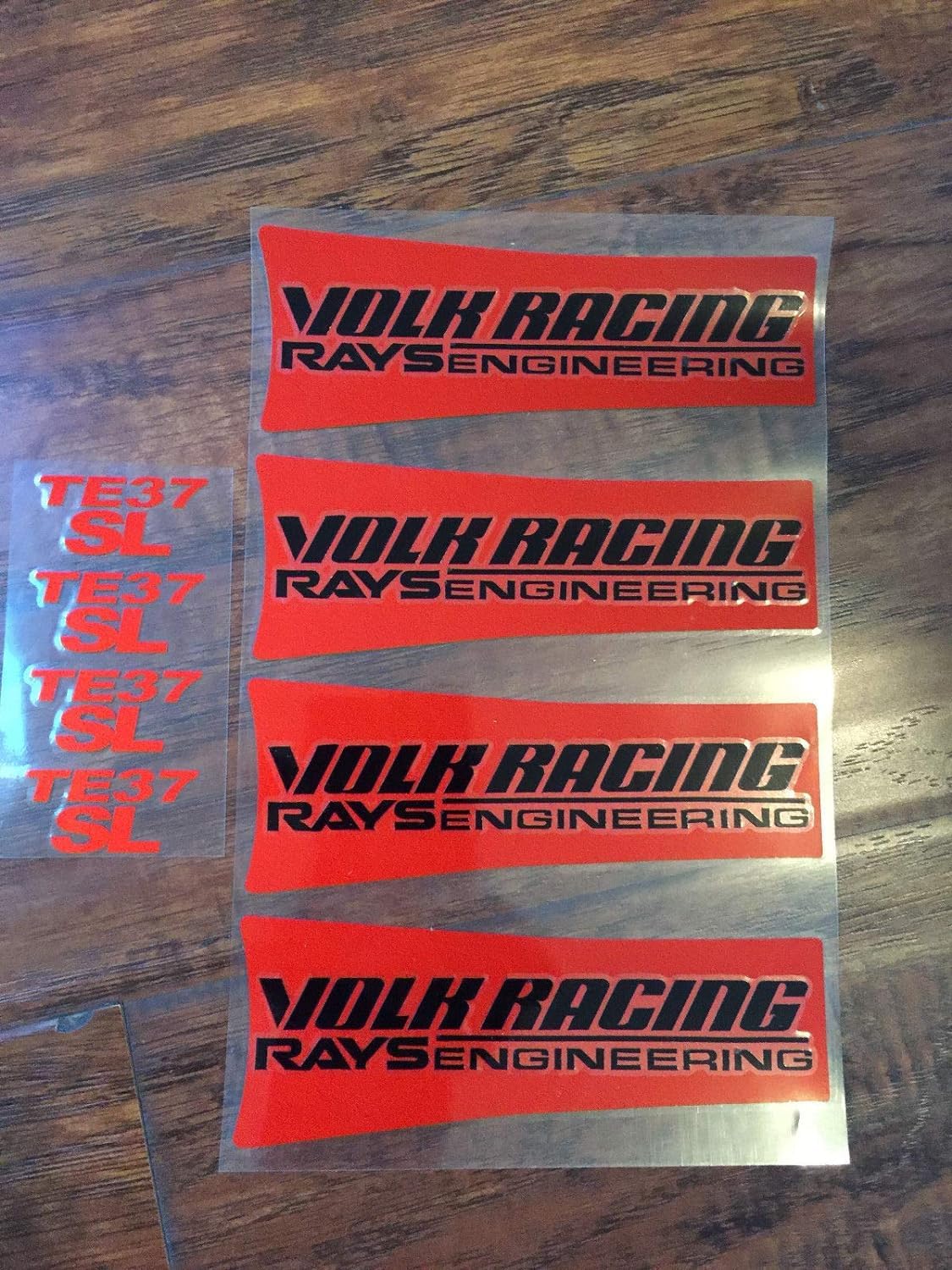 BPA® Montree Shop, Reflective Rays Volk Racing Wheel Sticker Decal red Black letterDrift, 58x23 cm