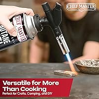 Vista 8 de Antorcha de Chef, Antorcha de Cocina, Antorcha de Cocción, Encendedor Antorcha de Butano Recargable con Llama Ajustable para Sellar Filetes, Crème