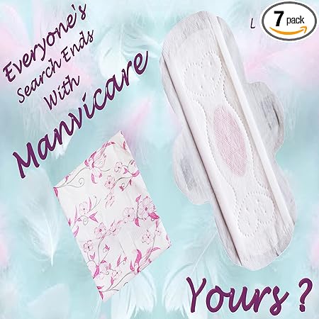 Manvicare Biodegradable Ultra Soft Cotton Sanitary Pads -7 Napkins - Size L - 240mm