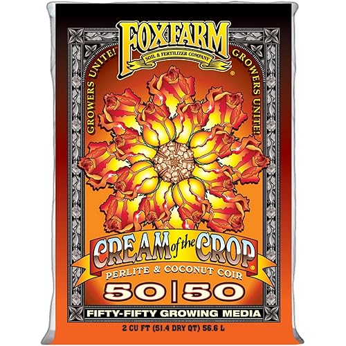 FoxFarm Cream of the Crop 50/50 Growing Media, 2cu ft - Facilitating Aeration and Drainage, for Indoor/Outdoor Container Gardens - Ideal for Use with Customized Feeding Schedules