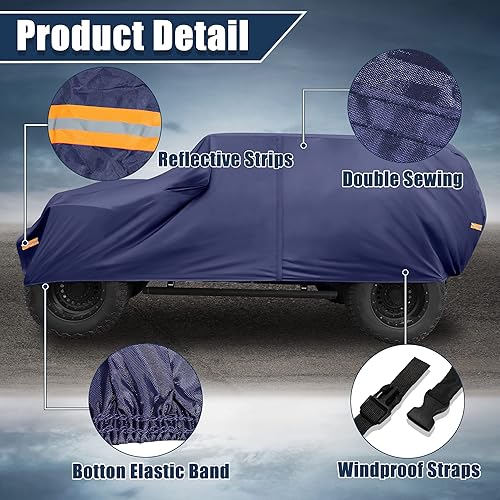 Miniatura 7 de X AUTOHAUX Funda de coche SUV para Jeep Wrangler JK JL 2 puertas 2007-2021 para exteriores, impermeable, protección contra el sol, la lluvia, el