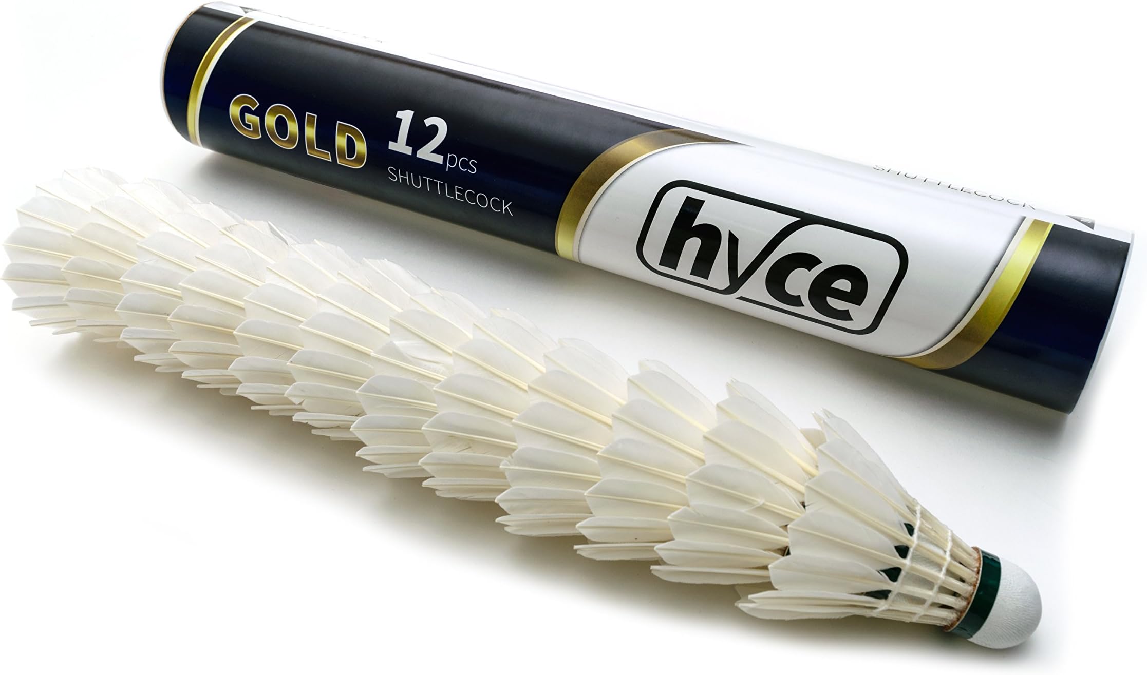 Hyce Gold Feather Shuttlecock Badminton Ball Tournament Grade 76 Natural Shuttlecock