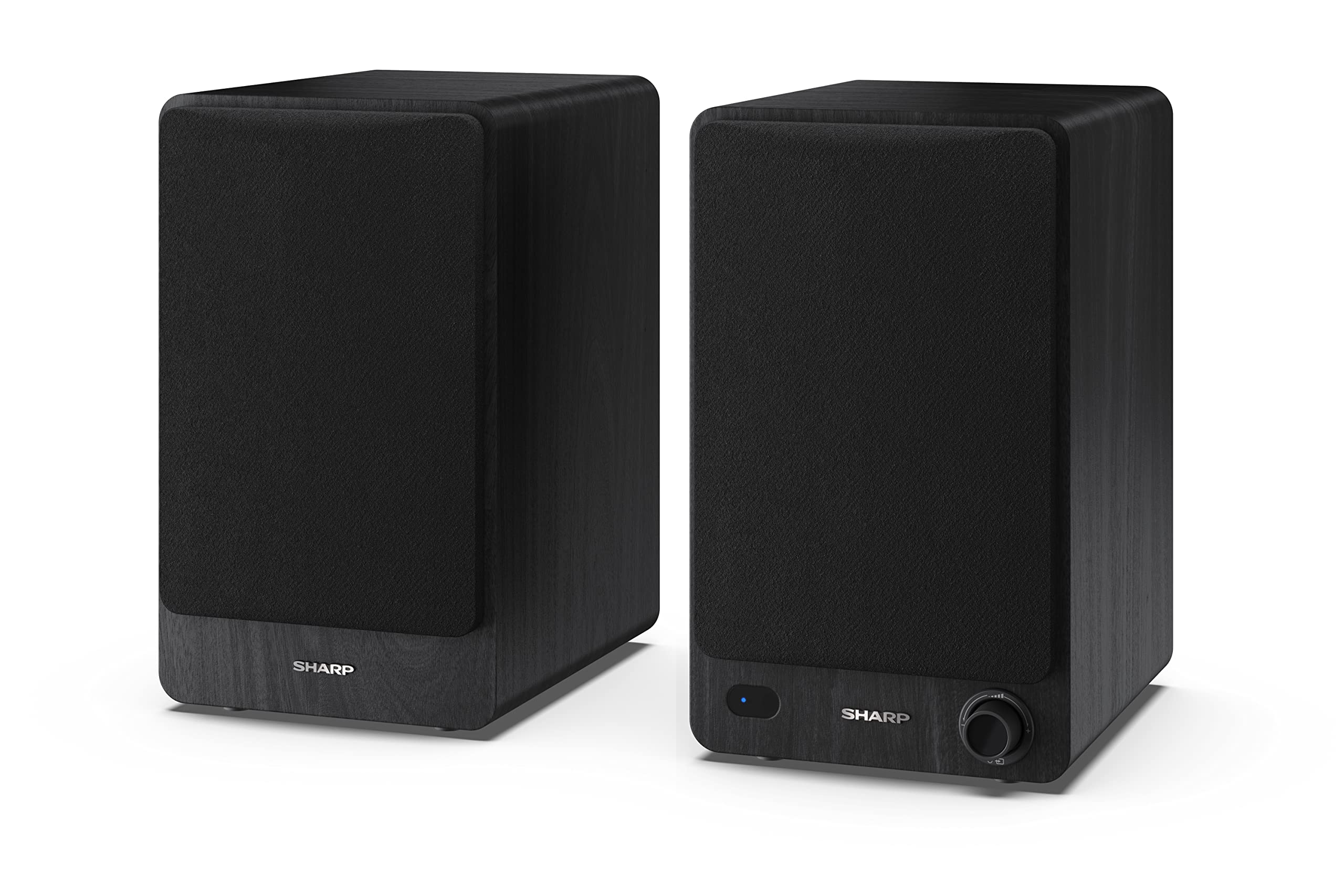 SHARP CP-SS30(BK) 60W RMS (2 x 30W) 2-Wege aktive Regallautsprecher – Kabellose Studiomonitore mit Bluetooth v5.0 Audiostreaming, USB-Wiedergabe, optischem Eingang, AUX- und RCA-Eingang – Schwarz | 60W RMS (2 x 30W), Kabellos, Bluetooth v5.0 Audiostreamin