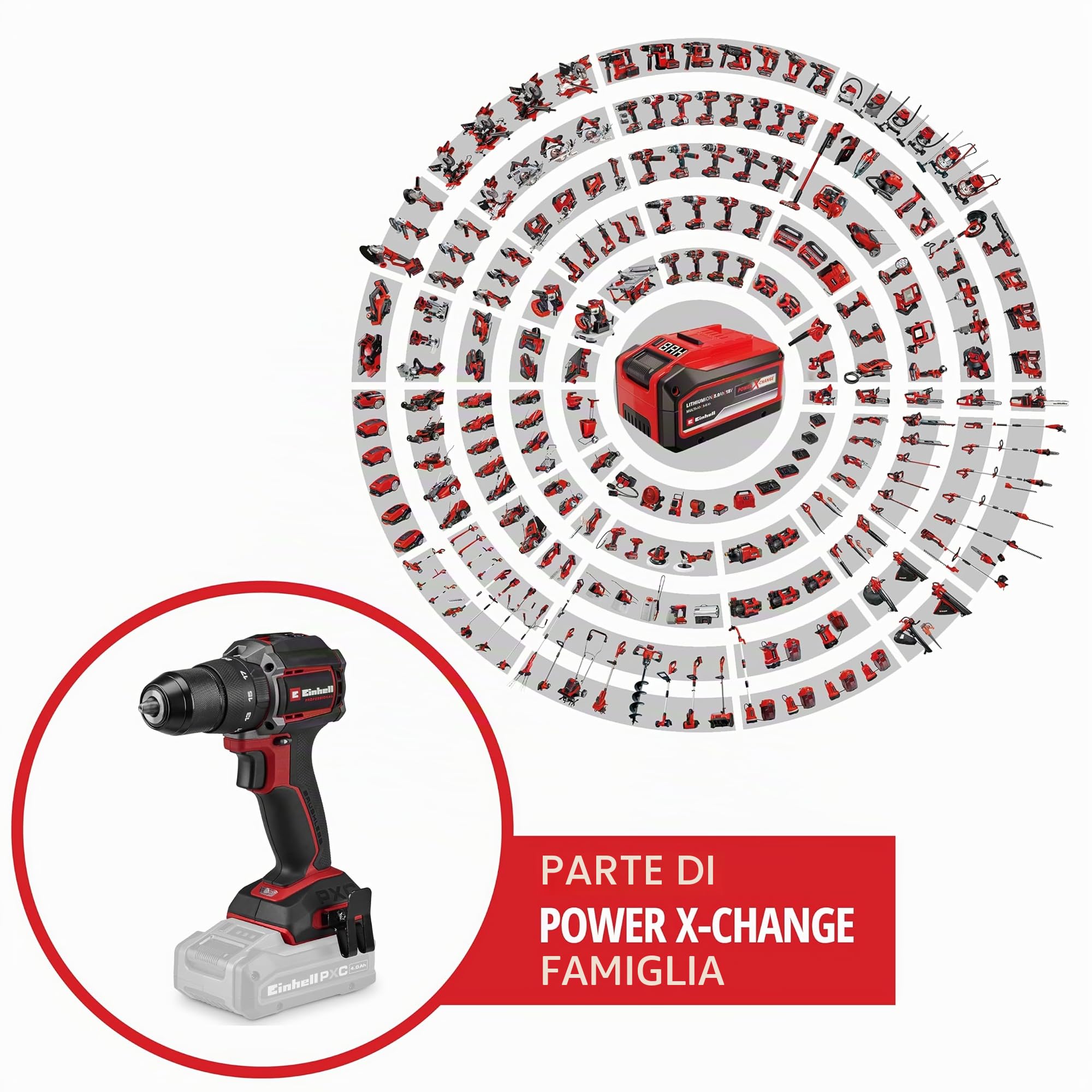 Einhell Professional trapano a percussione a batteria TP-CD 18/50-C Li-i BL - Solo Power X-Change (18 V, Brushless, 50 Nm, anti-kickback, mandrino 13 mm, senza batteria)