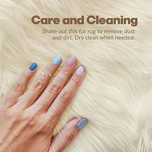 Miniatura 8 de Alfombra de piel de oveja natural con pelo grueso y exuberante de 2.5 pulgadas, alfombra de piel de oveja hipoalergénica con parte trasera