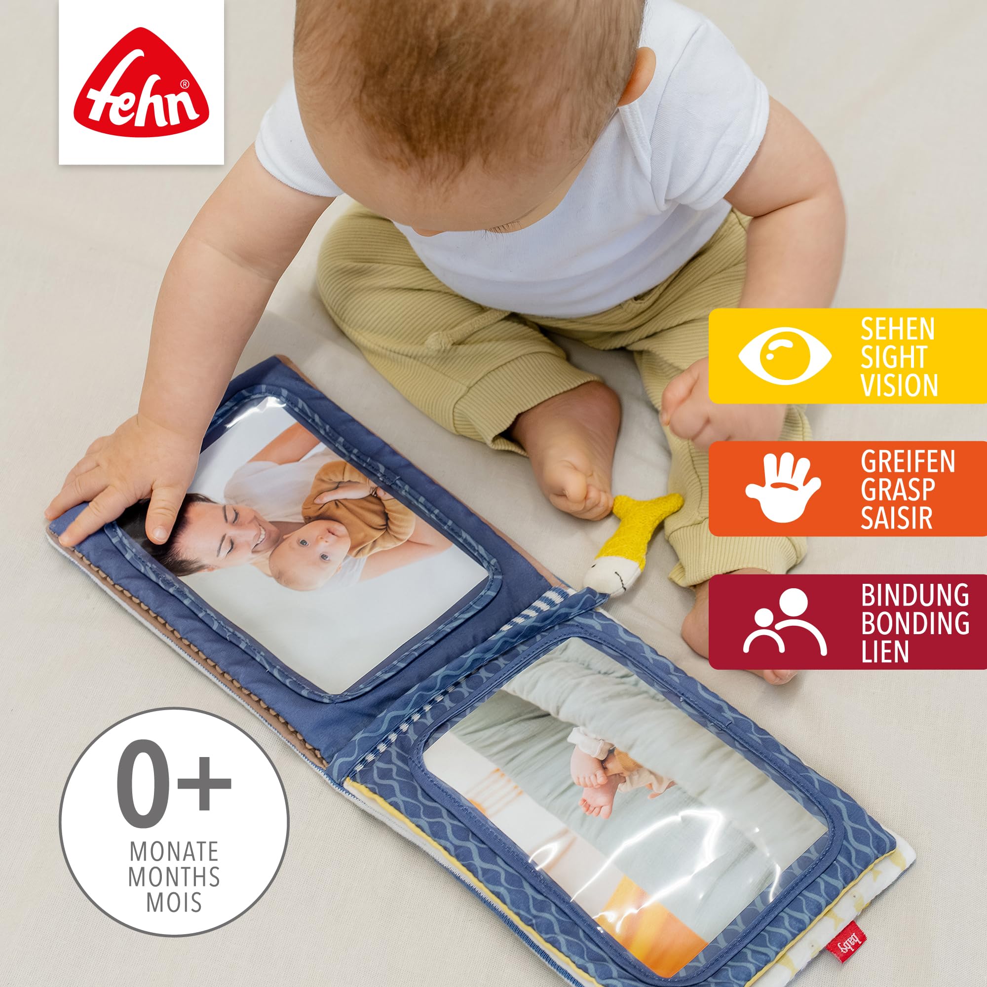 Fehn Otter photo album, Discover, explore, smell: Memorize faces and learn names by playing with the fabric photo book - Image 2