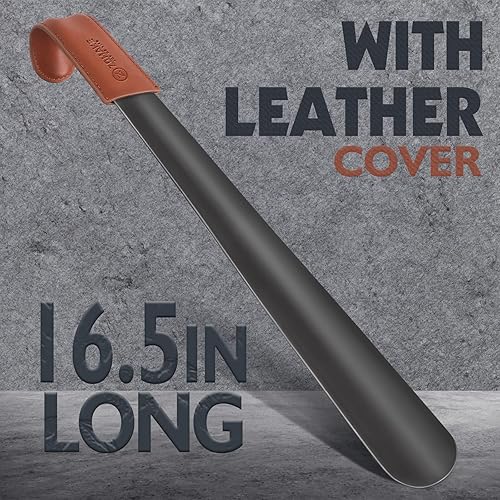 Miniatura 2 de ZOMAKE Cuerno de zapato de mango largo para personas mayores, hombres y mujeres, calzador largo de metal para botas, ayudante de cuchara de zapatos