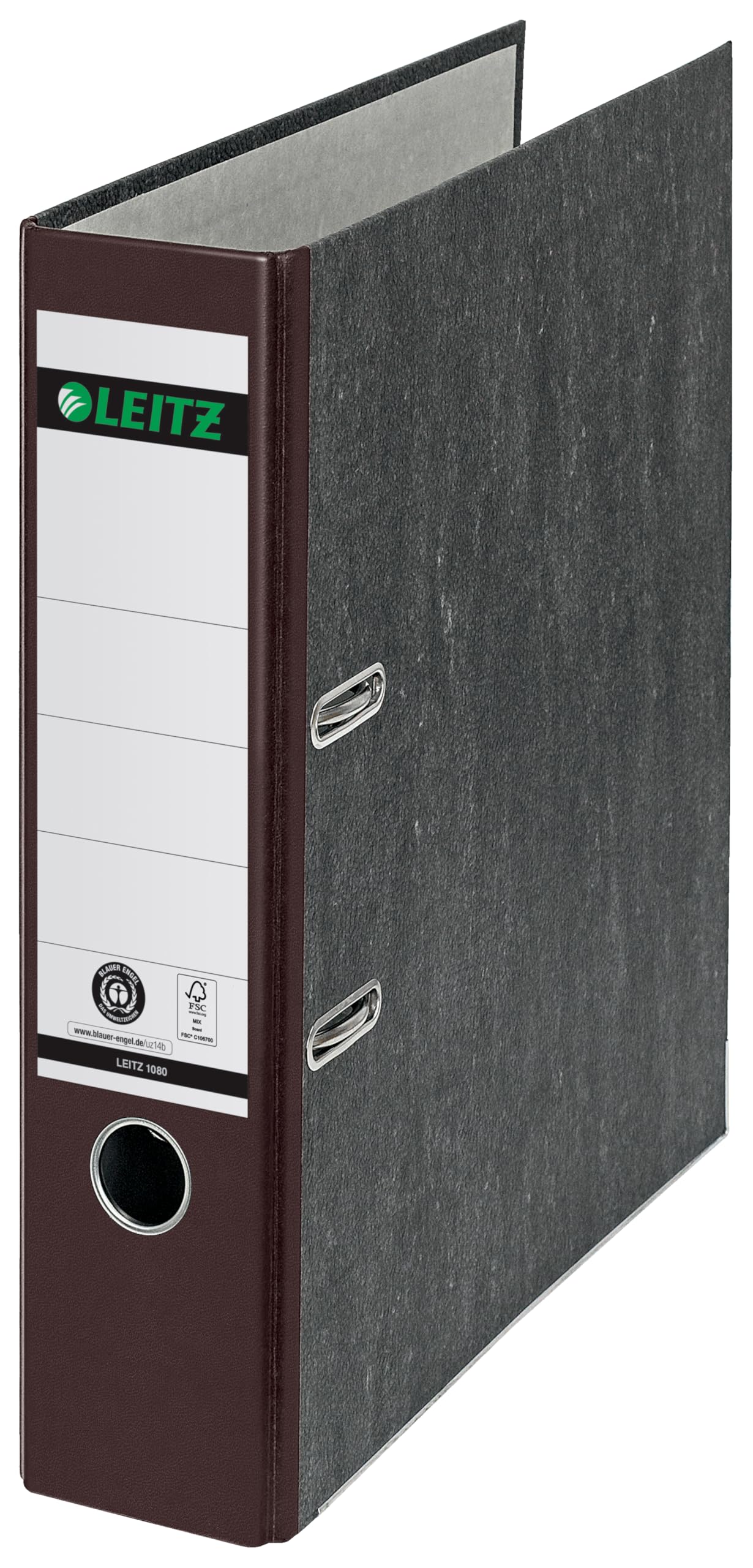 Leitz 10805075 Folder A4 Spine 80 mm Brown Paste Paper 2 Brackets
