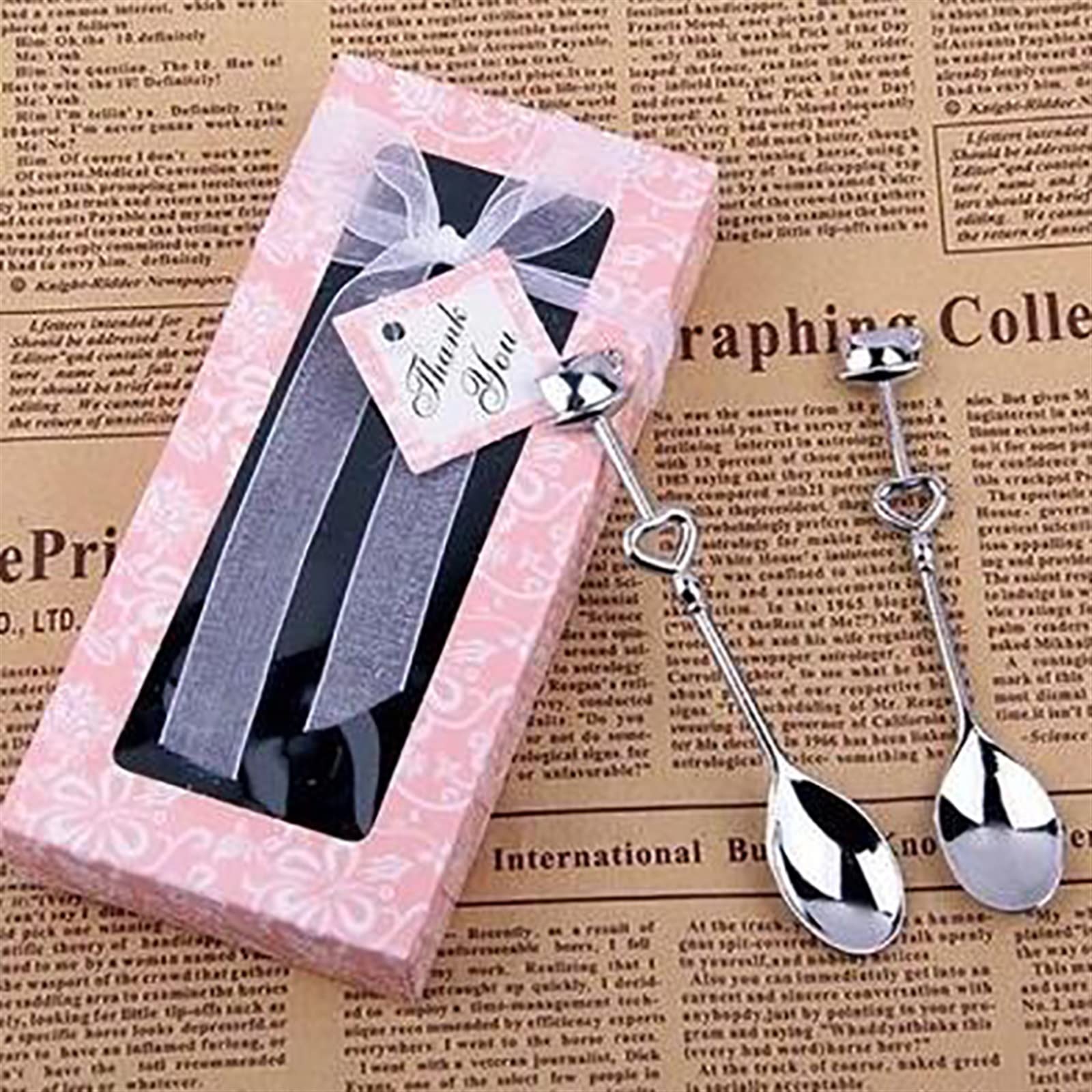 JINGYAN Cuillères à café 2PCS Love Tea Coffee Drinking Stainless Steel Spoon Teaspoon Stirring Wedding Bridal Party