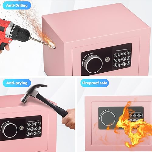 Miniatura 6 de Caja fuerte digital electrónica para dinero, caja de seguridad de acero con teclado, para oficina, hotel, negocios, joyería, pistola, caja fuerte