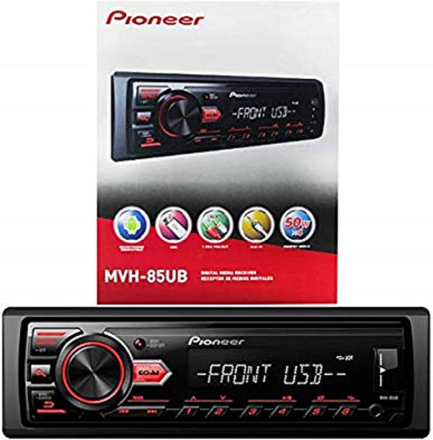 Pioneer MVH-85UB Digital Media Car Stereo Receiver , USB , Auxiliary , MP3 Playback , Mixtrax , Media App Control , Siri Eyes Free Compatible : Electronics