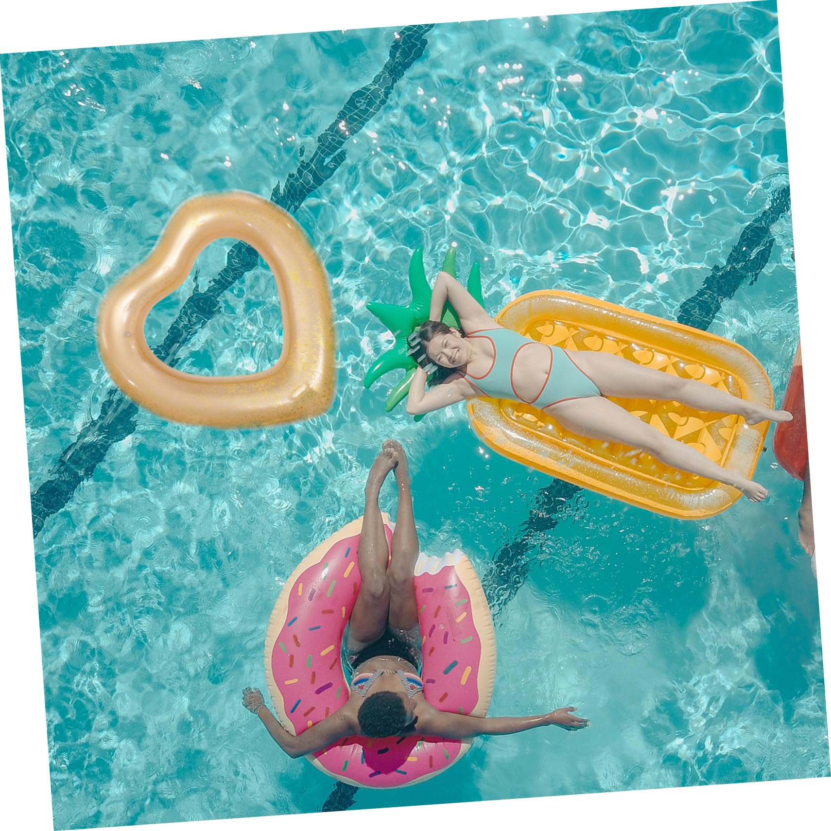 TOYANDONA Salvagente a Forma Di Cuore Galleggia Zattera Piscina Per Piscina Anelli Da Piscina Gonfiabili Piscina Gonfiabile Per Giocattolo Da Piscina Estivo Pvc Bianca