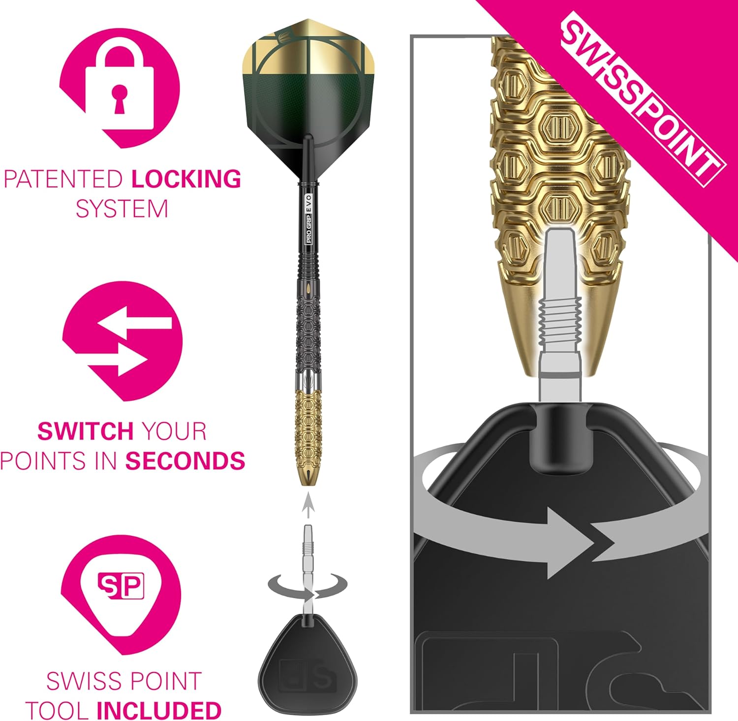 Target Darts Cult Envy 90% Tungsten Swiss Point Steel Tip Darts Set