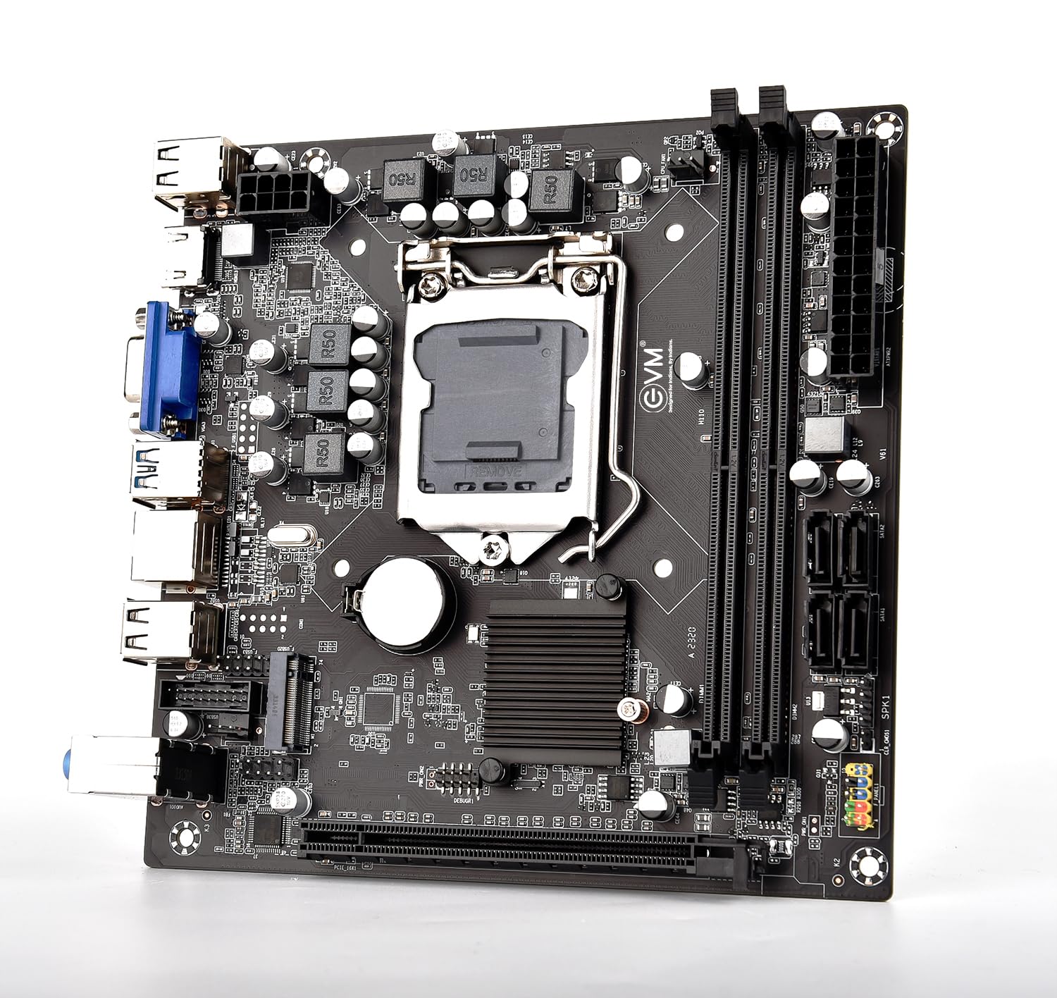 EVM Motherboard H110NEL DDR4 -Socket 1151, 7th/6th Gen Core i7/i5/i3/Celeron, 2 DDR4 2133 SDRAM Slots, 4 SATA 3.0 Ports, PCI Express x16 3.0,Line in/Line Out, 4 USB 3.0 Ports, (EVMH110NEL)