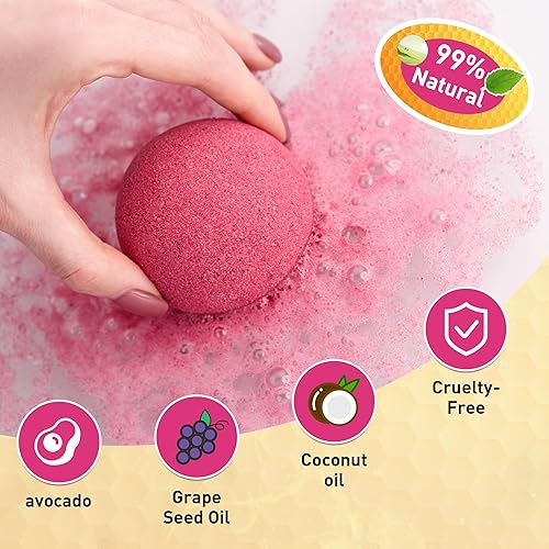 Miniatura 3 de 48 bombas de baño naturales y orgánicas para mujeres y niños, ricas en aceites esenciales, relajación y alivio del estrés, juego de regalo de bombas