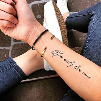 You Live Only Once Temporary Fake Tattoo Sticker Washable Tattoo Set Of 2 Www Ohmytat Com Amazon De Beauty You Live Only Once Temporary Fake Tattoo Sticker Washable Tattoo Set Of 2 Www Ohmytat Com Amazon De Beauty