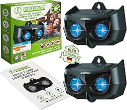 ISOTRONIC Répulsif solaire pour animaux avec lumière bleue | Contre les animaux sauvages tels que les ratons laveurs, les chevreuils, les renards, les sangliers, etc. - Répulsif efficace contre les