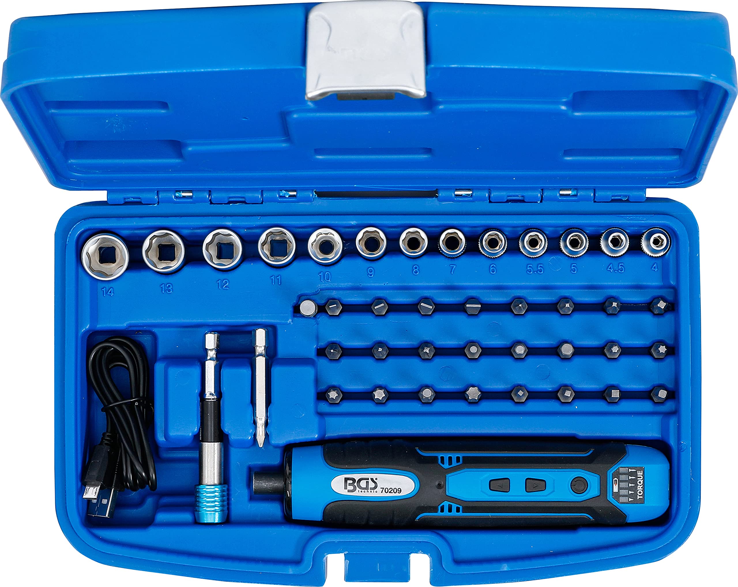 BGS 70209 | Cacciavite a batteria | inclusi serie di bussole e inserti | 41 pz.