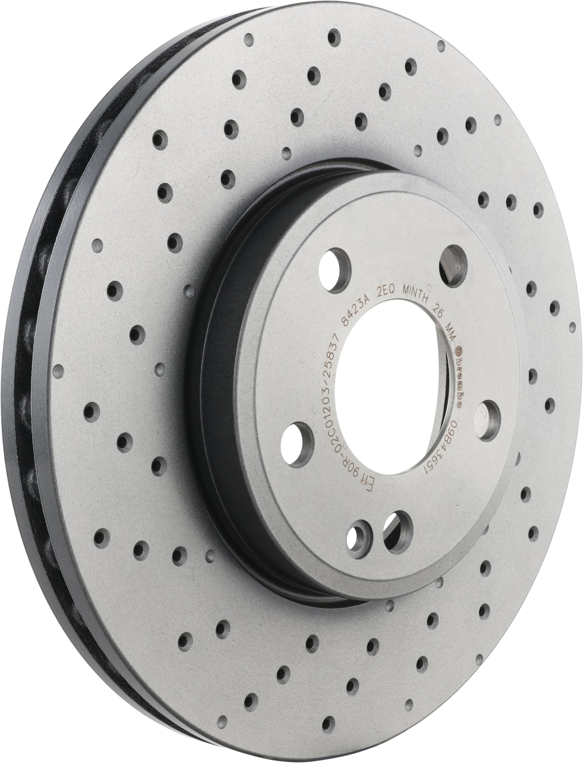 BREMBO Brake Discs Pair - Drilled - Front Axle - Fits Mercedes - 09.B436.51